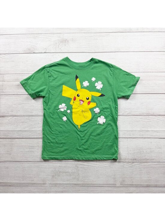Pokemon Other - Pokemon Green Pikachu Clover Graphic T-Shirt M